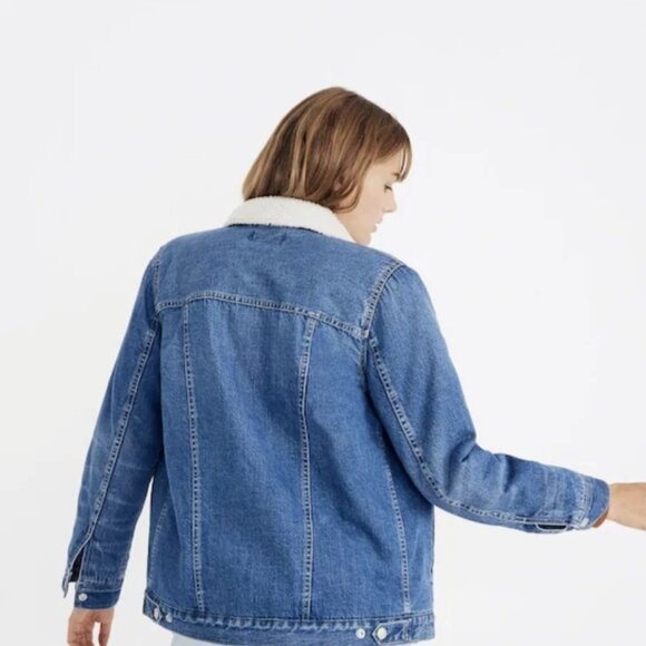 Madewell Women's Size XS Oversized Sherpa Jean Jacket - Picture 6 of 6